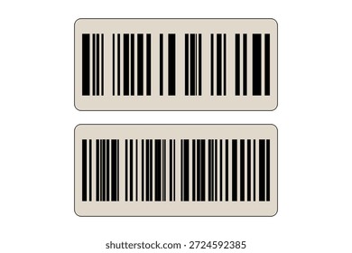 Barcode Barcode Identifikationsnummer Produktabtastung . Vertikale Streifen ähnlich. Aufkleber mit Codestreifen. Barcode-Etiketten, QR-Code des Kunden.
