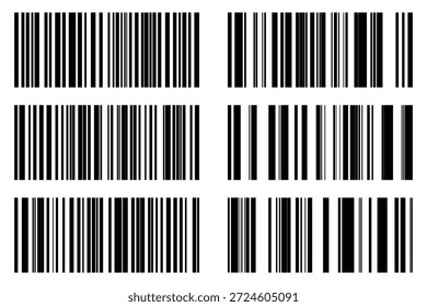 Barcode barcode identification number product scanning . Vertical stripes resembling. Code stripes sticker. Barcode labels, customers qr code.