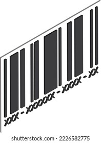 Barcode-Illustration im 3D-isometrischen Stil einzeln auf Hintergrund