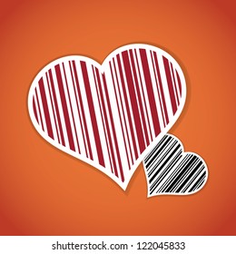 Barcode image with heart symbol - illustration