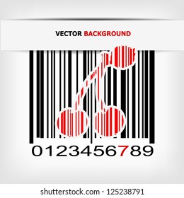 Barcode image with red strip - vector illustration