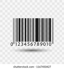 Barcode isolated on transparent background. Vector icon EPS10