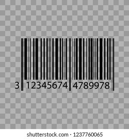 Barcode isolated on transparent background. Vector icon EPS10. Vector illustration.