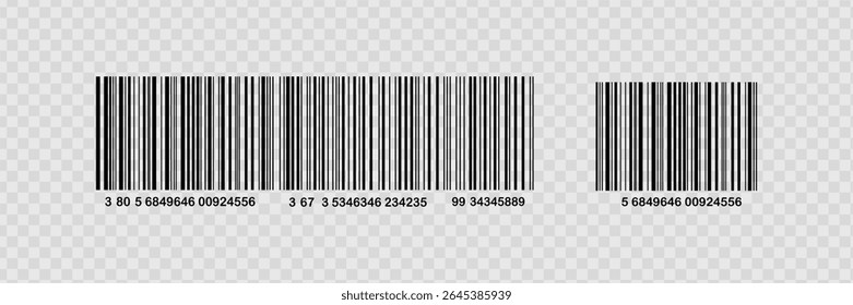 Barcode isolated on transparent background. Vector icon