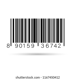 Barcode isolated on transparent white . Vector icon EPS10