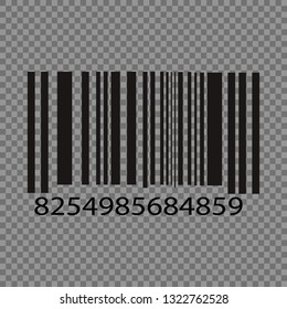 Barcode isolated on transparent white . Vector icon EPS10 