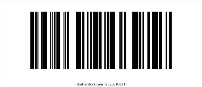 Código de barras aislado en el fondo blanco, etiqueta engomada de las rayas del código, etiquetas del código de barras, código qr de los Clientes, código de barras falso simple, código de barras para el Diseño web, icono de la distribución del producto del código de barras