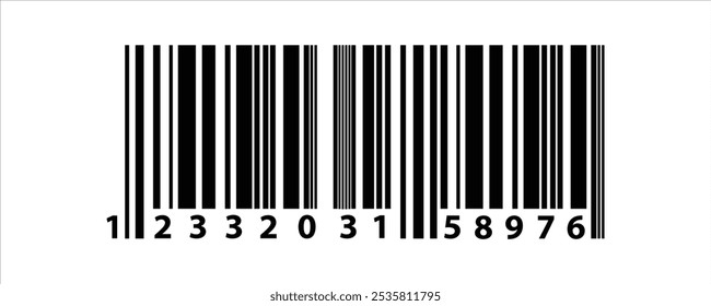 Barcode isolated on white background, Simple fake bar code, barcode scratched vector illustration, barcode icon for selling, Product Barcode, Trendy bar code for web icon