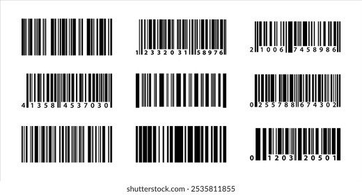 Barcode isolated on white background, Simple fake bar code, barcode scratched vector illustration , barcode icon for selling, Product Barcode, Trendy bar code for web icon 