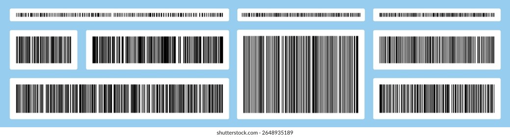 Barcode isolated on white background. Code stripes sticker. Barcode labels, customers qr code.