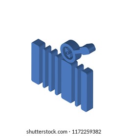 Barcode isometric left top view 3D icon