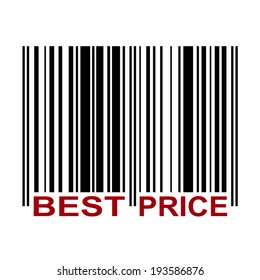 Barcode with label Best Price in red color