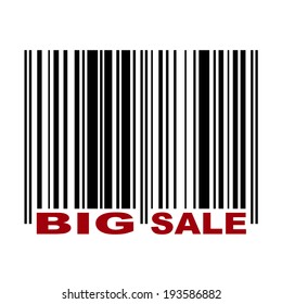 Barcode with label Big Sale in red color
