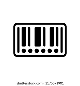 Barcode label icon. Circles instead of numbers. Black on white background