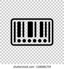 Barcode label icon. Circles instead of numbers. On transparent background.