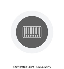 Barcode label icon. Circles instead of numbers. Icon in colored circle with gray bold border. Web button, modern flat design