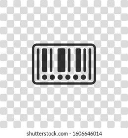 Barcode label icon. Circles instead of numbers. Black symbol on transparency grid
