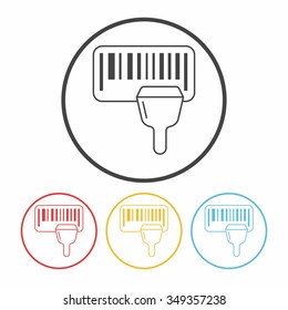 Barcode Label line icon
