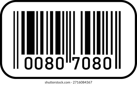 Etiqueta de código de barras com números para identificação do produto