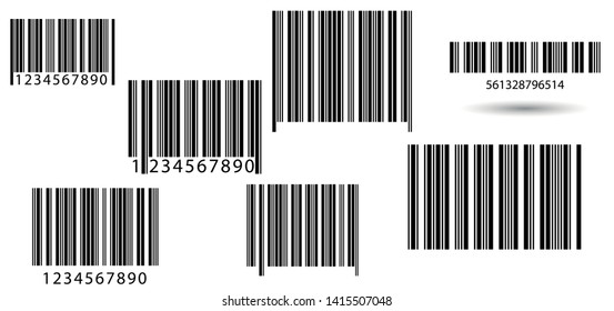 Barcode label set vector.  A modern simple flat barcode. Marketing, the concept of the Internet. Vector icon.