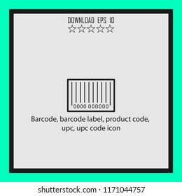 Barcode, Barcode Label, Upc Code Icon  Vector Icon