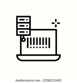 barcode, laptop icon, isolated icon in light background, perfect for website, blog, logo, graphic design, social media, UI, mobile app