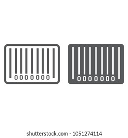 Barcode line and glyph icon, e commerce and marketing, scan sign vector graphics, a linear pattern on a white background, eps 10.