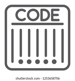 Barcode line icon, retail and strip, code sign, vector graphics, a linear pattern on a white background, eps 10.