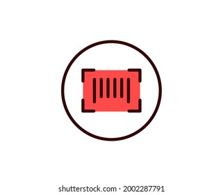 Strichcode-Zeilensymbol. Vektorsymbol im trendigen, flachen Stil auf weißem Hintergrund. Handel singt für Design.