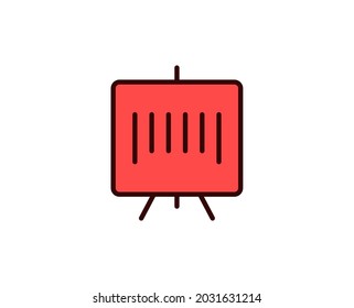 Strichcode-Zeilensymbol. Vektorsymbol im trendigen, flachen Stil auf weißem Hintergrund. Handel singt für Design.