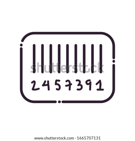 barcode line style icon design of shopping commerce market store shop retail buy paying banking and consumerism theme Vector illustration
