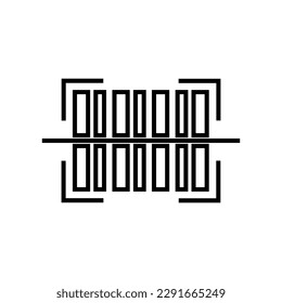 Barcode Lineal Icon Symbol Vector. Black Outline Barcode Icon
