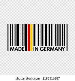 barcode made in germany, vector illustration on transparent background