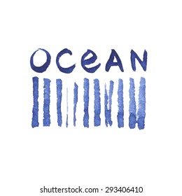 Bar-code. Made on the ocean. Vector illustration.
