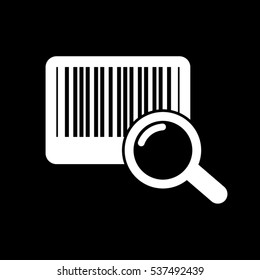 Barcode With Magnifying Glass Vector Icon Illustration