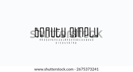 barcode Minimal alphabet fonts and numbers. elegant fashion thin line font typography typeface. vecto
