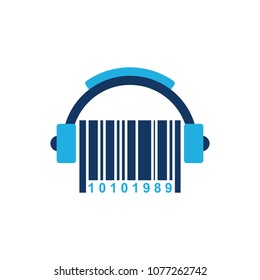 Barcode Music Logo Icon Design