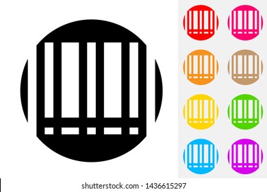 Barcode. Negative Space Vector Icon