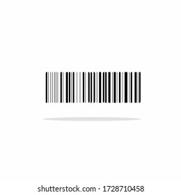 Barcode and number icon. Flat vector illustration in black on white background. EPS 10