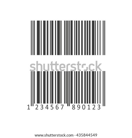 Barcode and number icon. Flat vector illustration in black on white background. EPS 10