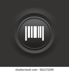 Barcode on Black Bevel Round Button