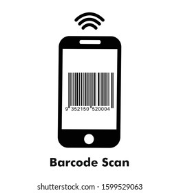 Barcode on mobile smart phone vector illustartion