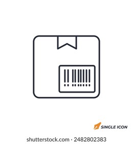 Barcode on Package icon vector illustration. Barcode on Package symbol isolated on white background