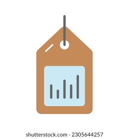 Barcode on tag showing concept vector of sale tag in modern style, premium icon