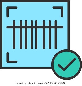 Barcode Outline Filled Style Icon