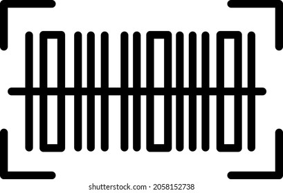 Barcode Outline Vector Icon Design
