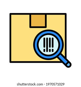 Barcode, package, search, track icon vector image. Can also be used for Delivery and logistics. Suitable for use on web apps, mobile apps and print media.