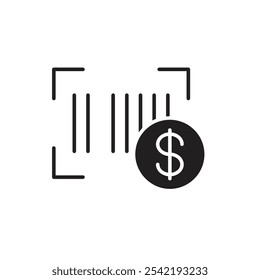 Barcode Payment Icon with Scan Symbol, Representing Barcode Scanning for Quick and Secure Payments