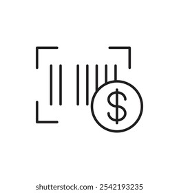 Barcode Payment Icon with Scan Symbol, Representing Barcode Scanning for Quick and Secure Payments