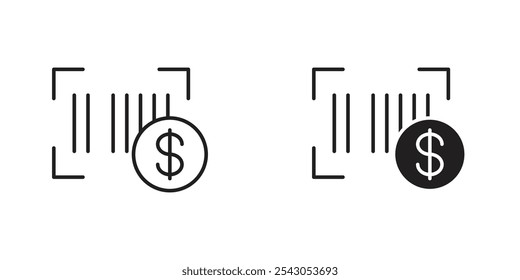 Barcode Payment Icon with Scan Symbol, Representing Barcode Scanning for Quick and Secure Payments